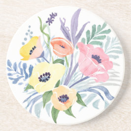 Frühlingsblumenstrauß | Hübsche florale Wasserfarb Getränkeuntersetzer