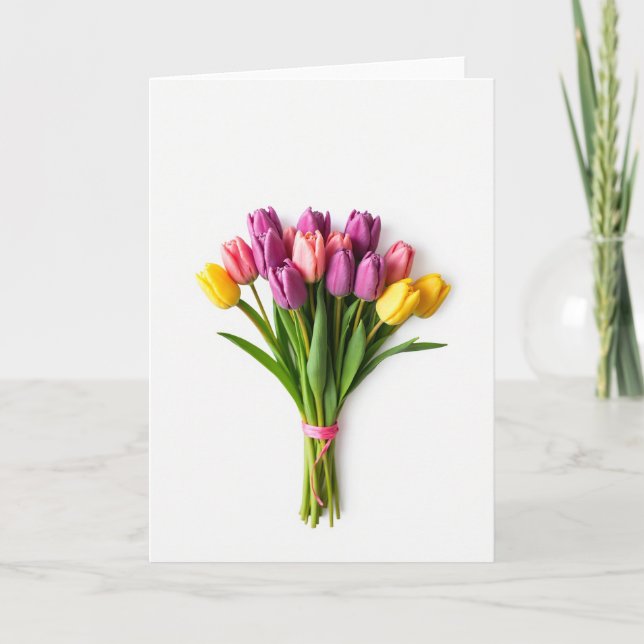 Frühlingsblumenstrauß leere Karte (Vorderseite)