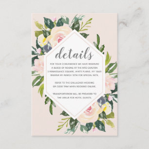 Frühlingsblüte Angaben zur Hochzeit Begleitkarte