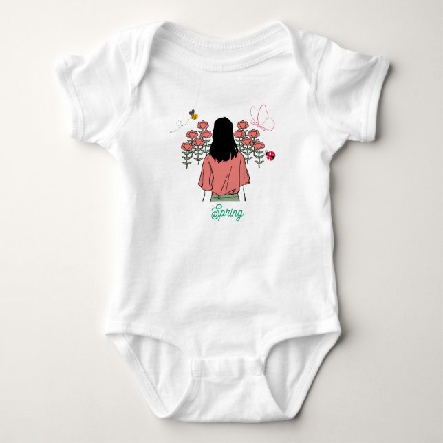 Frühlingsblüte Baby Strampler (Vorderseite)