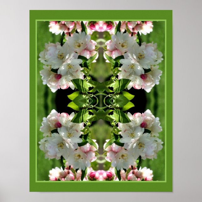 Frühlingsblüte Blume Crabappel Abstrakt Poster (Vorne)