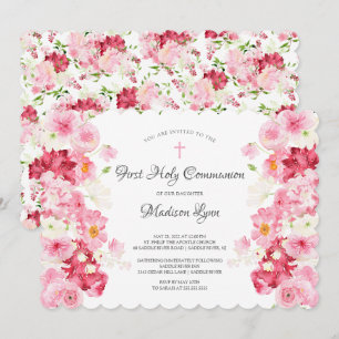 Frühlingsblüte Blumenkommunion Einladung