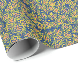 Frühlingsblüten, blau & gelb, Blumenmuster Geschenkpapier