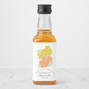 Frühlingsblüten-Cosmos Handgezeichnete Hochzeit  Alkoholflaschenetikett