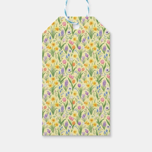 Frühlingsblüten-Explosion-Muster Geschenkanhänger (Vorderseite)