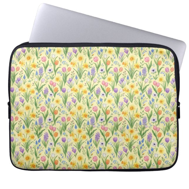 Frühlingsblüten-Explosion-Muster Laptopschutzhülle (Vorderseite)