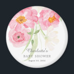 Frühlingsblüten florales Baby-Duschmagnet Magnet<br><div class="desc">Atemberaubendes Blumendesign mit wunderschönen Frühlingsblumen in Aquarelltönen,  inklusive Rosa Kirschblüten. Besuchen Sie unseren Shop,  um unsere gesamte Frühjahrsblütenkollektion zu sehen.</div>
