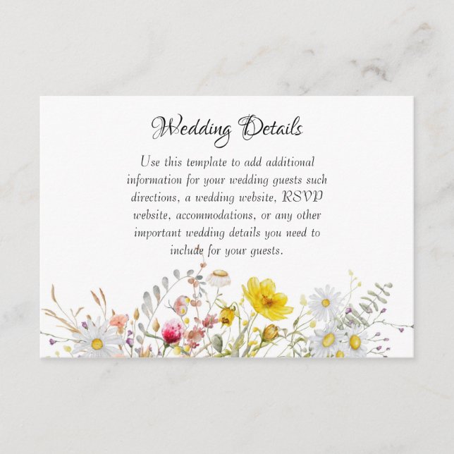 Frühlingsblüten-Hochzeit-Beilagekarten Begleitkarte (Vorderseite)