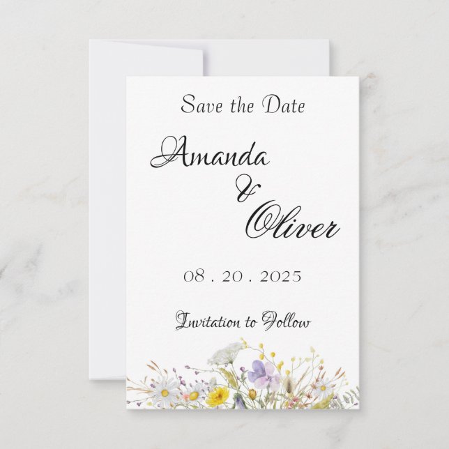 Frühlingsblüten-Hochzeit Save The Date (Vorderseite)