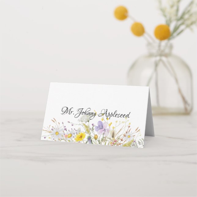 Frühlingsblüten-Hochzeitsplatzkarten Platzkarte (Vorderseite)