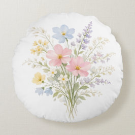 Frühlingsblüten-Kissen mit weicher floraler Dekora Rundes Kissen