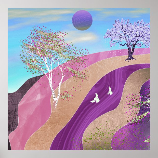 Frühlingsblüten Landschaft Poster (Vorne)