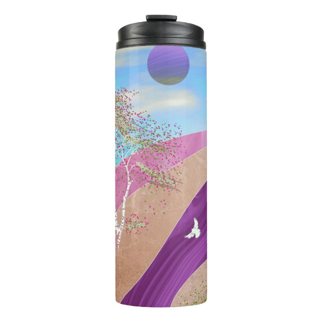 Frühlingsblüten Landschaft Thermosbecher (Vorderseite)