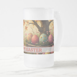 Frühlingsblüten-Magie mit Oster-Ei-Pracht Mattglas Bierglas