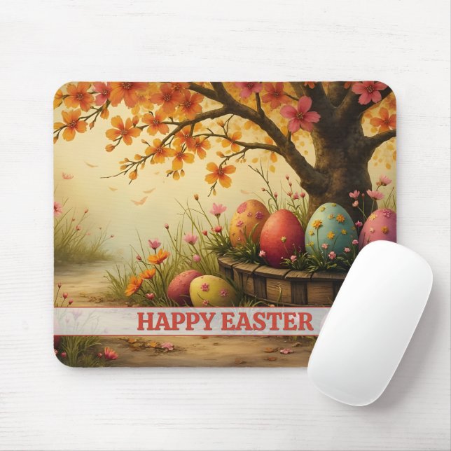 Frühlingsblüten-Magie mit Oster-Ei-Pracht Mousepad (Mit Mouse)