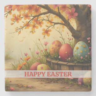 Frühlingsblüten-Magie mit Oster-Ei-Pracht Steinuntersetzer