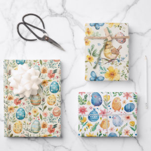 Frühlingsblüten Ostern 1 Geschenkpapier Set