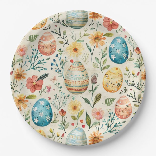 Frühlingsblüten Ostern 1 Pappteller (Vorderseite)