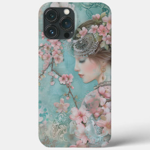 Frühlingsblüten Shabby Chic Lady Portrait Case-Mate iPhone Hülle