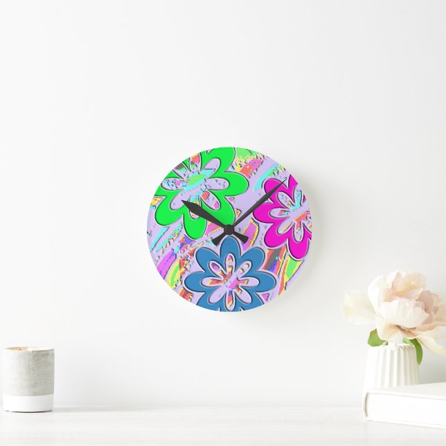 Frühlingsblüten von Pastell Runde Wanduhr (Von Creator hochgeladen)