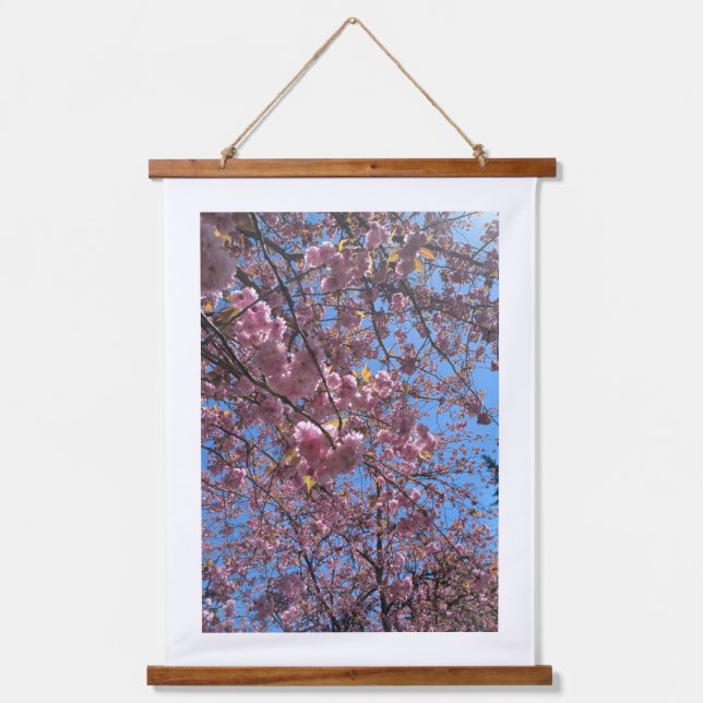Frühlingsblüten Wandteppich Mit Holzrahmen (Vorderseite)