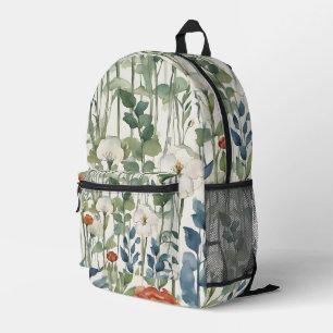 Frühlingsblüten Wasserfarben Kunst Bedruckter Rucksack