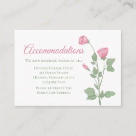 Frühlingsblütenrosa Blume Hochzeitsunterkünfte Begleitkarte