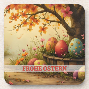 Frühlingsblütenzauber mit Ostereierpracht Getränkeuntersetzer