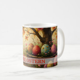 Frühlingsblütenzauber mit Ostereierpracht Kaffeetasse