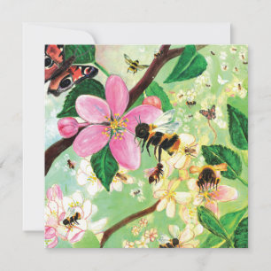 Frühlingsblüter Obstbaum mit Bienen