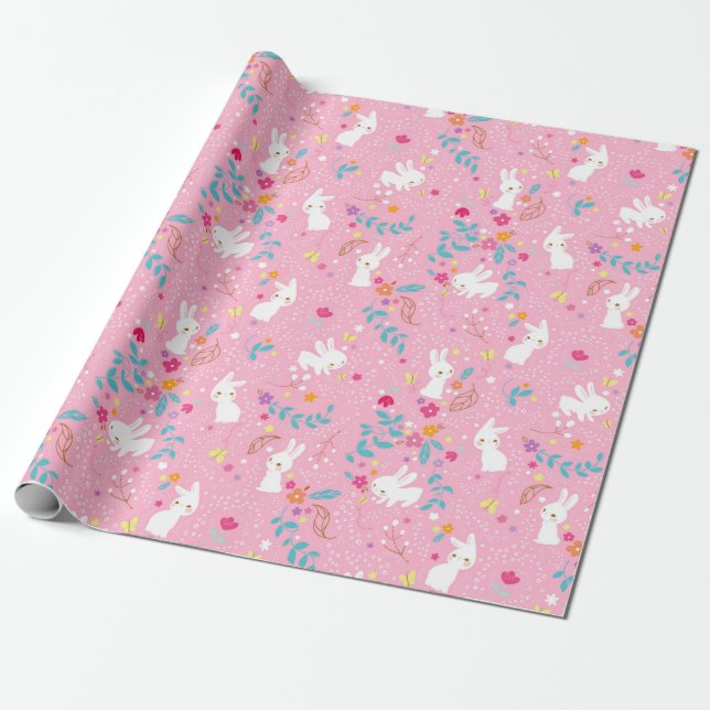 Frühlingsbraun rosa Wrapping Paper Geschenkpapier (Ungerollt)
