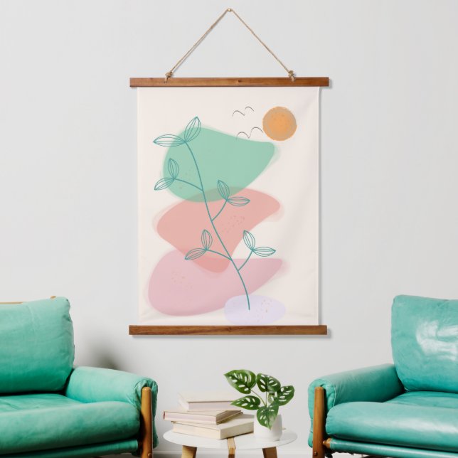 Frühlingsbrise Holz Wandteppich Mit Holzrahmen (Wohnzimmer)