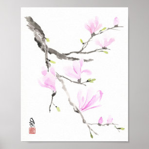 Frühlingsbrise Magnolie Poster