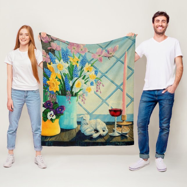 Frühlingsbukett, Lammfleisch/Wein/Blume Fleecedecke (Beispiel)