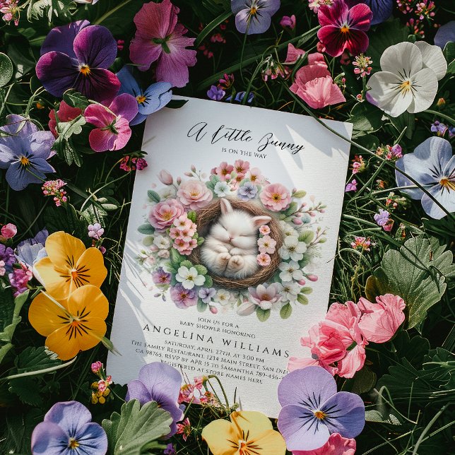 Frühlingsbunter Blumenstrauß Baby Girl Dusche Einladung (Von Creator hochgeladen)