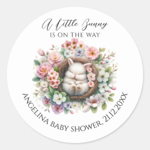 Frühlingsbunter Blumenstrauß Baby Girl Dusche Runder Aufkleber