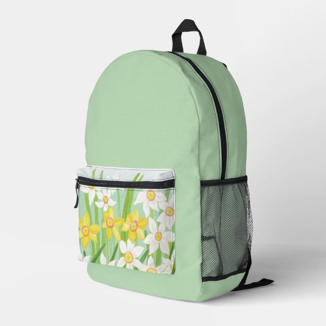 Frühlingsdaffodien Bedruckter Rucksack (Rückseitige Ecke Rechts)