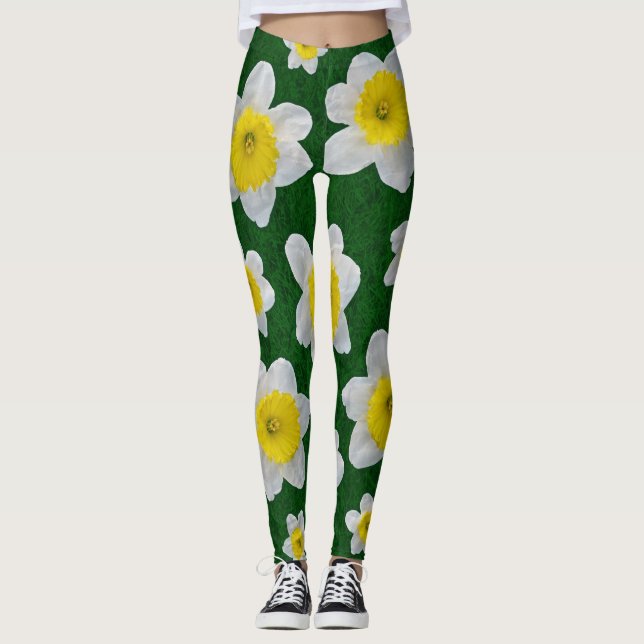 Frühlingsdaffodien Leggings (Vorderseite)