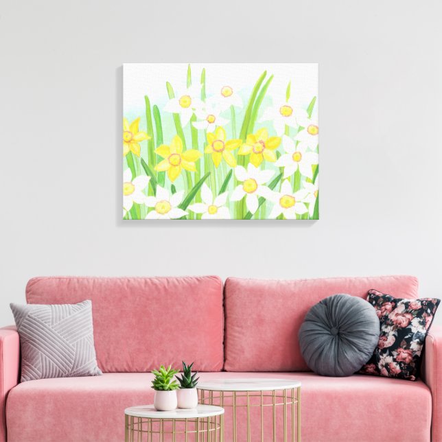 Frühlingsdaffodien Leinwanddruck (Insitu (Wohnzimmer))