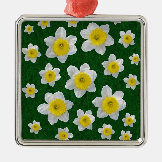 Frühlingsdaffodien Ornament Aus Metall (Vorne)
