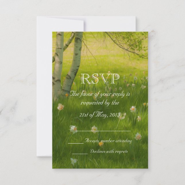 Frühlingsdaffodien RSVP Karte (Vorderseite)