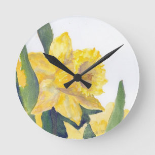 Frühlingsdaffodien Runde Wanduhr