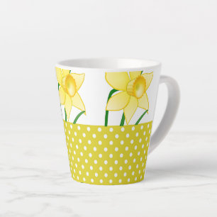Frühlingsdämonische Blume mit Polka-Dots-Gelb Milchtasse