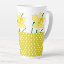 Frühlingsdämonische Blume mit Polka-Dots-Gelb Milchtasse