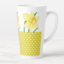 Frühlingsdämonische Blume mit Polka-Dots-Gelb Milchtasse