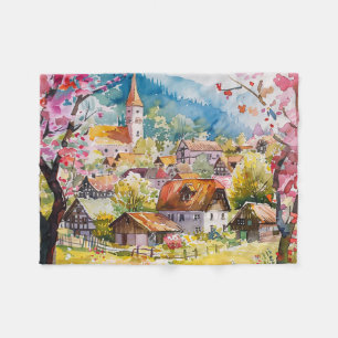 Frühlingsdorf Fleecedecke