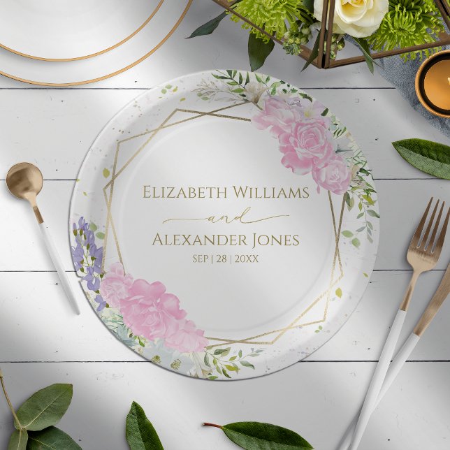 Frühlingsdruckplatte Pastell Wildblume Pappteller (Von Creator hochgeladen)