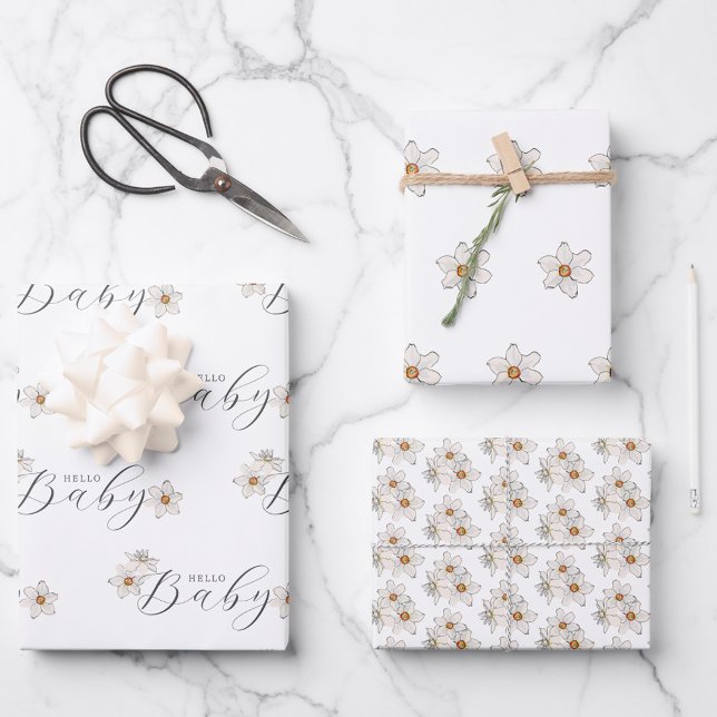 Frühlingsdusche Blume Babydusche Geschenkpapier Set (Von Creator hochgeladen)