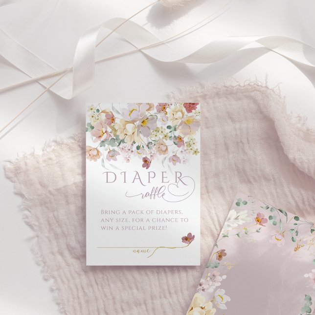 Frühlingsdusche Lila Girl Wildblume Windeln Begleitkarte (Von Creator hochgeladen)