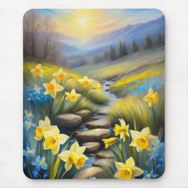 Frühlingsdüster Smoky Mountains Wildblumen Mousepad (Vorne)
